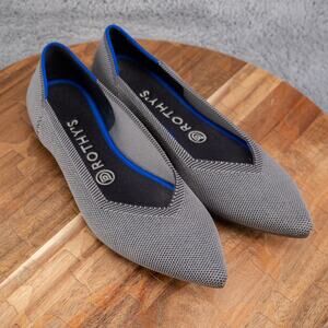 Rothy’s Womens Size 8.5 Gray The Point Luxury Ballet Flats EUC